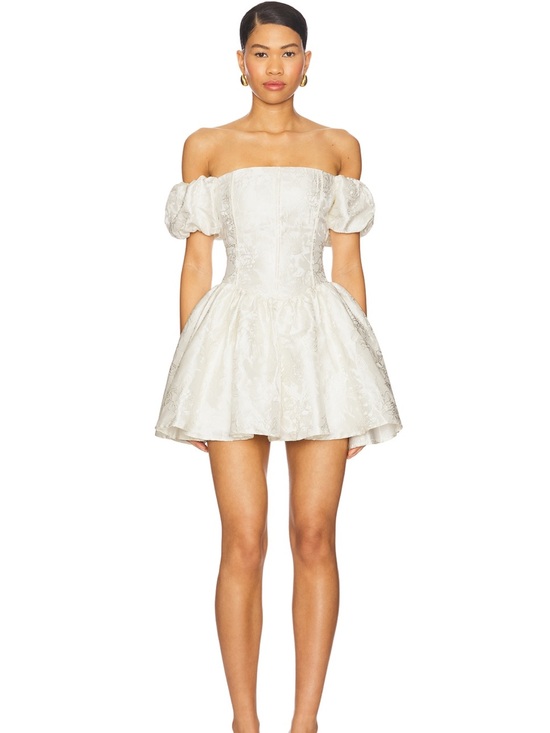 Runaway The Label Dresses & Skirts - Runaway The Label Elodie Jacquard Floral Puff Mini Dress Revolve size large
